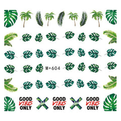 Monstera Leaves Decal Stickers | Water Transfer Sheet in Tropical Leaf Designs | Floral Resin Inclusions | Nail Decorations