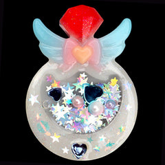 Magical Girl Shaker Charm Silicone Mold | Kawaii Decoden Mold | Mahou Kei Jewellery Making | Epoxy Resin Art (43mm x 59mm)