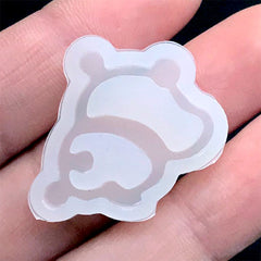 Panda Silicone Mold | Kawaii Animal Mold | Small Cabochon Making | Soft Clear Mould for UV Resin Craft (19mm x 22mm)
