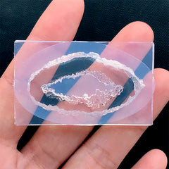 Agate Crystal Slice Silicone Mold | Clear Mold for UV Resin Jewelry Making | Epoxy Resin Mould (24mm x 45mm)