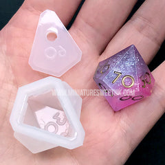 d10 Silicone Mold | Polyhedral Die Mould | Trapezohedron Dice Mold | Make Your Own RPG Game Dice | Resin Art Supplies (23mm x 28mm)