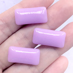 Fake Chewing Gum Cabochons | Faux Food Embellishments | Kawaii Jewelry Supplies | Decoden Phone Case DIY (3 pcs / Purple / 11mm x 21mm)