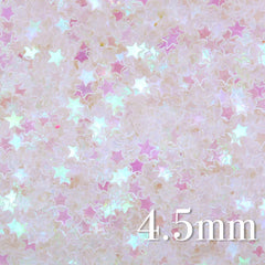 Iridescent Star Confetti | Aurora Borealis Glitter Sprinkles | Resin Inclusions | Kawaii Resin Art (AB Clear Transparent / 4.5mm / 3g)