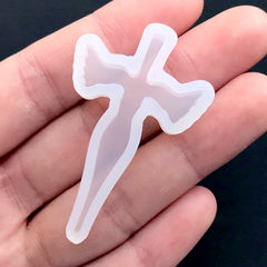 Angel Cross Mold | Clear Silicone Mold for UV Resin Craft | Epoxy Resin Mould | Religion Jewelry Making (26mm x 45mm)