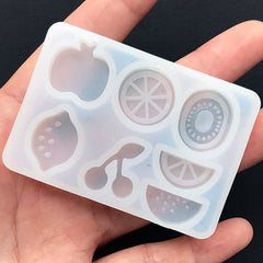 Fruit Soft Mold (7 Cavity) | Apple Orange Kiwi Lemon Cherry Watermelon Silicone Mould | Kawaii Food Mold | Clear Mold for UV Resin