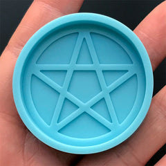 Pentagram Phone Grip Silicone Mold | Round Pentacle Mould | Paganism Phone Deco | Resin Craft Supplies (42mm)