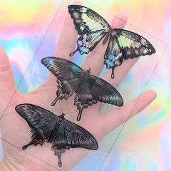 Large Butterfly Clear Film Sheet | Insect Embellishments for Resin Jewellery DIY | Resin Inclusions