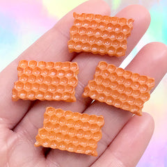 Honeycomb Resin Cabochon | Kawaii Decoden Embellishment | Doll Food DIY | Fake Food Jewellery Making (4 pcs / 16mm x 25mm)