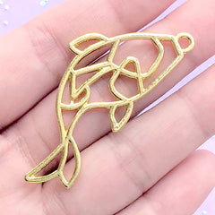 Koi Open Bezel | Nishikigoi Pendant | Carp Charm | Fish Deco Frame for UV Resin Filling | Kawaii Craft Supplies (1 piece / Gold / 23mm x 52mm)