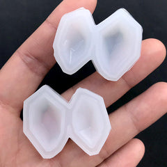 3D Gemstone Silicone Mold (2 Cavity) | Faceted Gem Soft Mold | UV Resin Jewellery Making | Resin Craft Supplies
