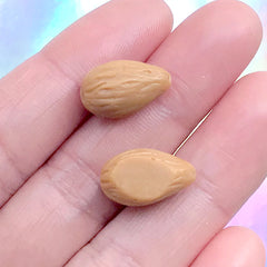 Almond Resin Cabochon | Fake Nut Embellishment | Kawaii Decoden Cabochons | Faux Food Jewelry DIY (5 pcs / 9mm x 16mm)