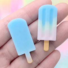 Miniature Ice Pop Cabochons | Dollhouse Food Jewellery Making | Kawaii Decoden Phone Case DIY (2 pcs / 15mm x 38mm)