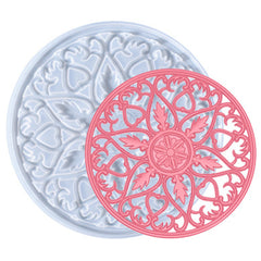 Big Mandala Flower Coaster Silicone Mold | Hollow Coaster Mould | DIY Resin Home Decoration (195mm)