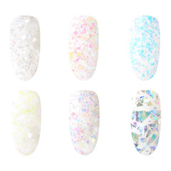 Iridescent Glitter | Holographic Mica Flakes | Aurora Borealis Confetti | Holo Nail Art | Resin Fillers | Resin Craft Supplies (Set of 6)