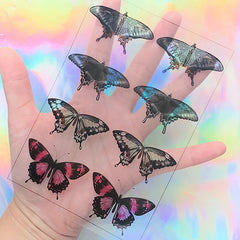 Big Butterfly Clear Film Sheet | Insect Resin Inclusions | Embellishments for Resin Jewelry DIY