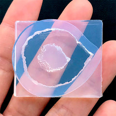 Crystal Slice Silicone Mold | Fake Agate Crystal DIY | UV Resin Clear Mould | Epoxy Resin Jewellery Making (27mm x 34mm)