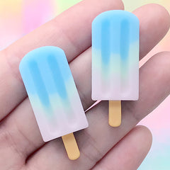 Miniature Ice Pop Cabochons | Dollhouse Food Jewellery Making | Kawaii Decoden Phone Case DIY (2 pcs / 15mm x 38mm)