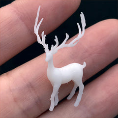 Miniature Reindeer Resin Inclusion | 3D Animal Embellishment for Resin Crafts | Terrarium Jewelry DIY (1 piece / 15mm x 23mm)