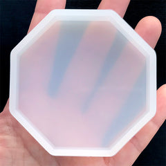 Octagon Silicone Mold | Small Coaster Mold | Geometry Flexible Mold | Clear Geometric Mould for UV Resin | Epoxy Resin Craft Supplies (65mm x 65mm)