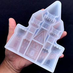 Fairytale Castle Silicone Mold | Clear Mold for UV Resin Art | Fairy Tale Embellishment | Epoxy Resin Mould | Kawaii Craft Supplies (11cm x 14cm)