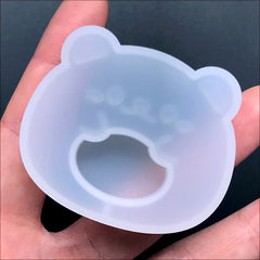 Kawaii Bear Shaker Charm Silicone Mold | Cute Animal Mould | Resin Jewellery Making (48mm x 41mm)