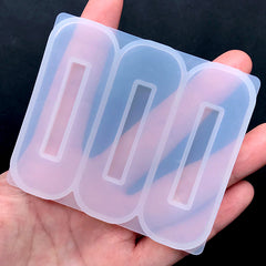 Hair Clip Silicone Mold (3 Cavity) | Rounded Rectangular Mould | Hair Accessories DIY | Resin Jewellery Supplies (24mm x 66mm)