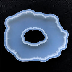 Geode Slice Silicone Mold | Agate Crystal Mould | Make Your Own Coaster | Epoxy Resin Art Supplies | Home Decor (98mm x 79mm)