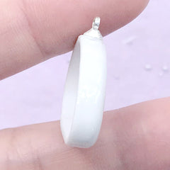 Irregular Ceramic Bezel Tray | Porcelain Bezel Setting | UV Resin Jewellery Supplies (1 piece / White / 28mm x 24mm)