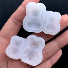 3D Bear Silicone Mold (2 Cavity) | Kawaii Animal Soft Mold | Clear Mold for UV Resin Supplies