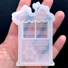Ice Cream Vending Machine Silicone Mold | Kawaii Resin Shaker Mold | Decoden Cabochon Mold | Resin Craft Supplies (53mm X 80mm)
