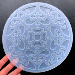 Large Mandala Coaster Silicone Mold | Big Coaster Mould for Resin Craft | DIY Home Decor