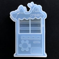 Ice Cream Vending Machine Silicone Mold | Kawaii Resin Shaker Mold | Decoden Cabochon Mold | Resin Craft Supplies (53mm X 80mm)