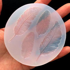 Feather Silicone Mold (4 Cavity) | UV Resin Mold | Epoxy Resin Mould | Clear Soft Mold | Kawaii Craft Supplies