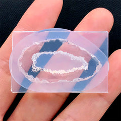 Agate Crystal Silicone Mold | Faux Crystal Slice Making | UV Resin Art Supplies | Epoxy Resin Jewelry DIY (20mm x 36mm)