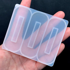 Hair Clip Silicone Mold (3 Cavity) | Rounded Rectangular Mould | Hair Accessories DIY | Resin Jewellery Supplies (24mm x 66mm)