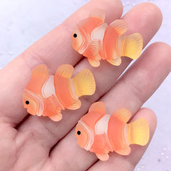 Clownfish Cabochons | Cartoon Fish Cabochon | Anemonefish Decoden Cabochon | Kawaii Toddler Hair Jewelry DIY (3 pcs / 27mm x 21mm)