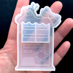 Ice Cream Vending Machine Silicone Mold | Kawaii Resin Shaker Mold | Decoden Cabochon Mold | Resin Craft Supplies (53mm X 80mm)