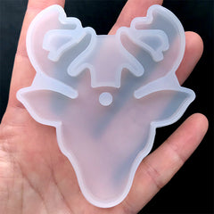 Deer with Horns Silicone Mold | Forest Animal Mold | Resin Jewelry DIY | UV Resin Art Supplies (68mm x 78mm)