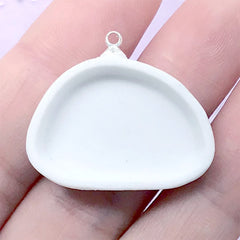 Irregular Ceramic Bezel Tray | Porcelain Bezel Setting | UV Resin Jewellery Supplies (1 piece / White / 28mm x 24mm)