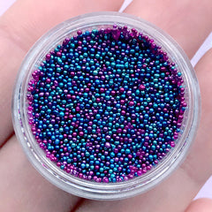 Fake Sugar Pearl for Dollhouse Food Craft | Faux Dragee Toppings for Miniature Sweet Making | Micro Bead Mix | Nail Decoration (Blue Purple / 3g)