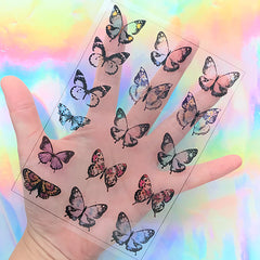 Colorful Butterfly Clear Film for Resin Jewelry Making | Insect Embellishments | Resin Inclusions for Resin Craft