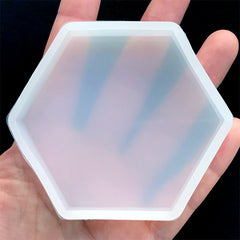 Hexagon Silicone Mold | Small Coaster Flexible Mold | Geometry Mold | Geometric Mold | Clear Mold for UV Resin Art | Epoxy Resin Mould (75mm x 65mm)
