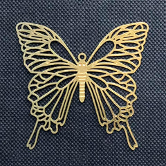 Large Butterfly Metal Bookmark Charm | Outlined Butterfly Deco Frame | Kawaii UV Resin Craft Supplies (1 piece / 41mm x 39mm)