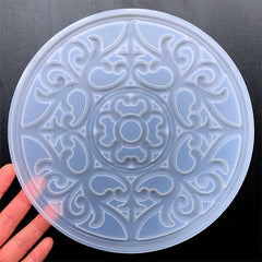 Large Mandala Coaster Silicone Mold | Big Coaster Mould for Resin Craft | DIY Home Decor