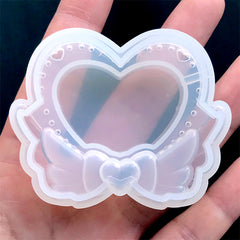 woxinda shiny heart cutout resin silicone molds keychain mould crafts epoxy  resin art diy flowers shape silicone keychain mold 