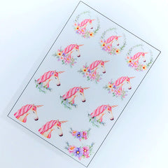 Unicorn Wreath Clear Film Sheet | Magical Girl Resin Inclusions | Resin Art Decoration | Kawaii Embellishment for Resin Crafts