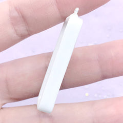 Rectangular Porcelain Bezel Setting | Ceramic Bezel Tray | UV Resin Jewellery Making (1 piece / White / 23mm x 41mm)