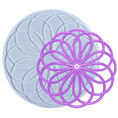 Hollow Mandala Flower Coaster Silicone Mold | Large Resin Coaster DIY | Resin Home Decoration (198mm)