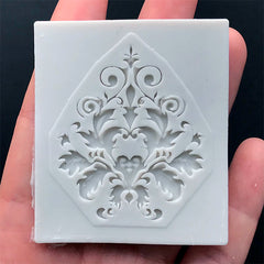 Baroque Scroll Leaf Silicone Mold | Rococo Ornament Mould | Victorian Embellishment DIY (37mm x 45mm)