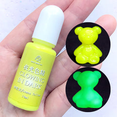 Epoxy Resin Dye in Glow in the Dark Color | UV Resin Pigment | Resin Colorant Supplies (Lemon Yellow / 10ml)